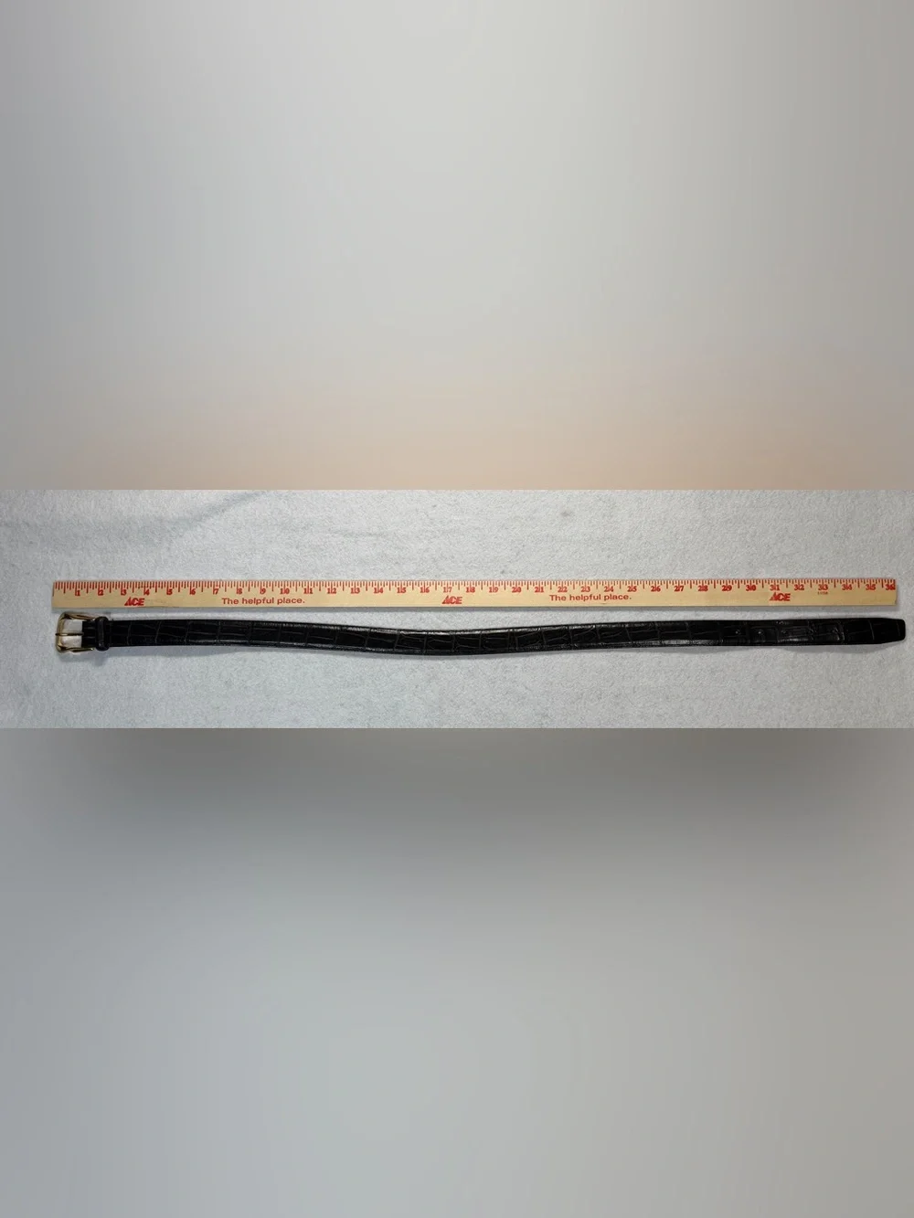 Brighton Classics Black Croc Embossed Leather Belt Gold Brass Buckle Size M